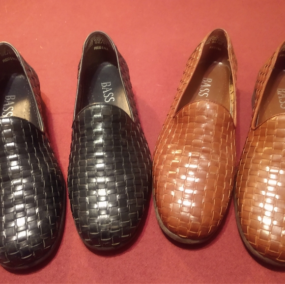 Bass REGINA Woven Leather Slip On Loafers • 7-1/2 - Picture 1 of 9